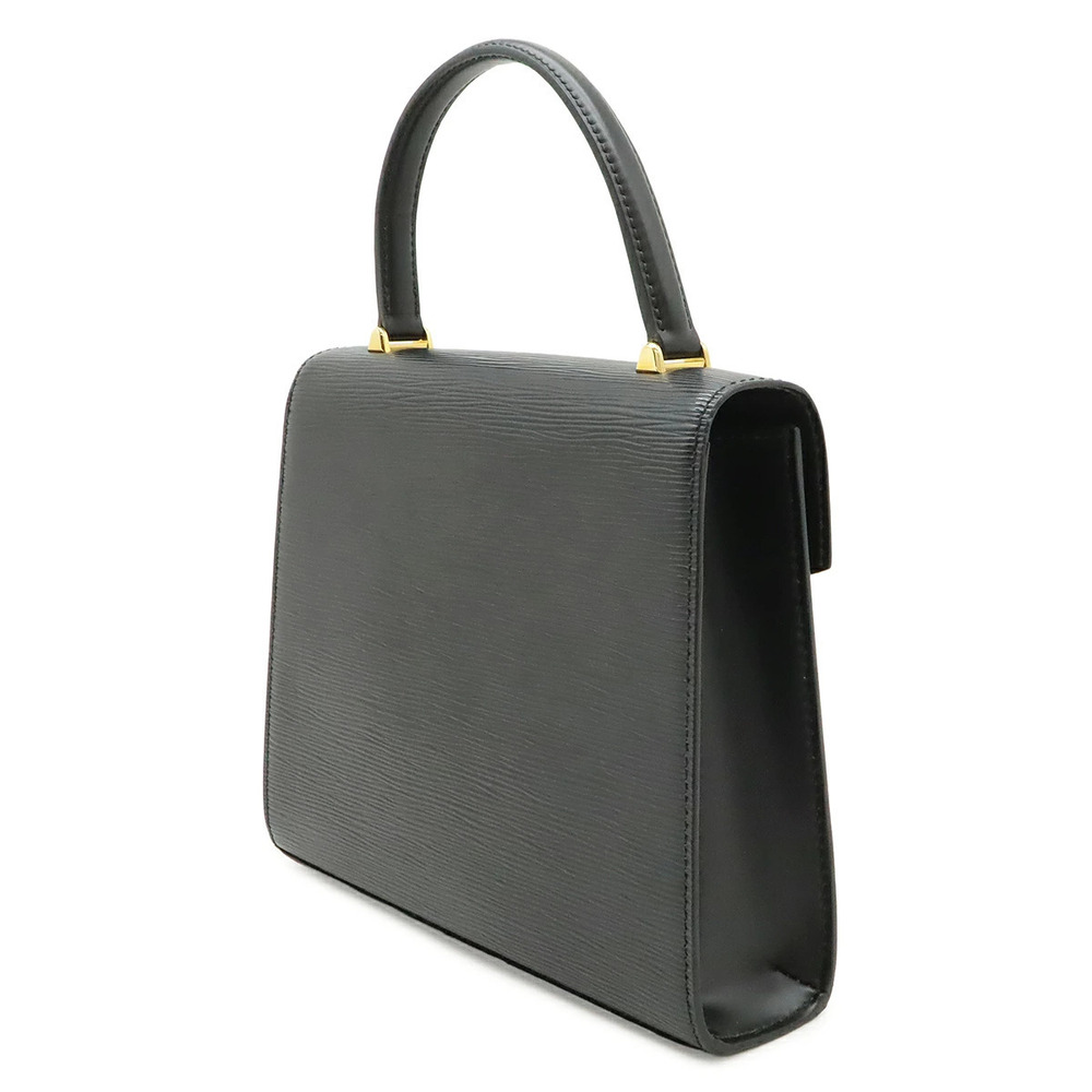 Louis Vuitton Flap Leather Epi Malesherbes Bag Handbag Black Noir Black